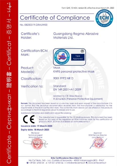 face mask CE certificate
